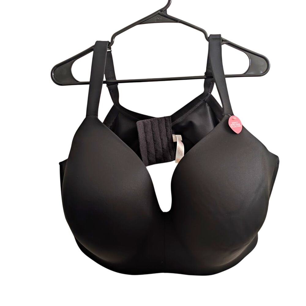 Cacique Simply Wire-Free Collection Wireless Full Coverage Bra Black 50DD